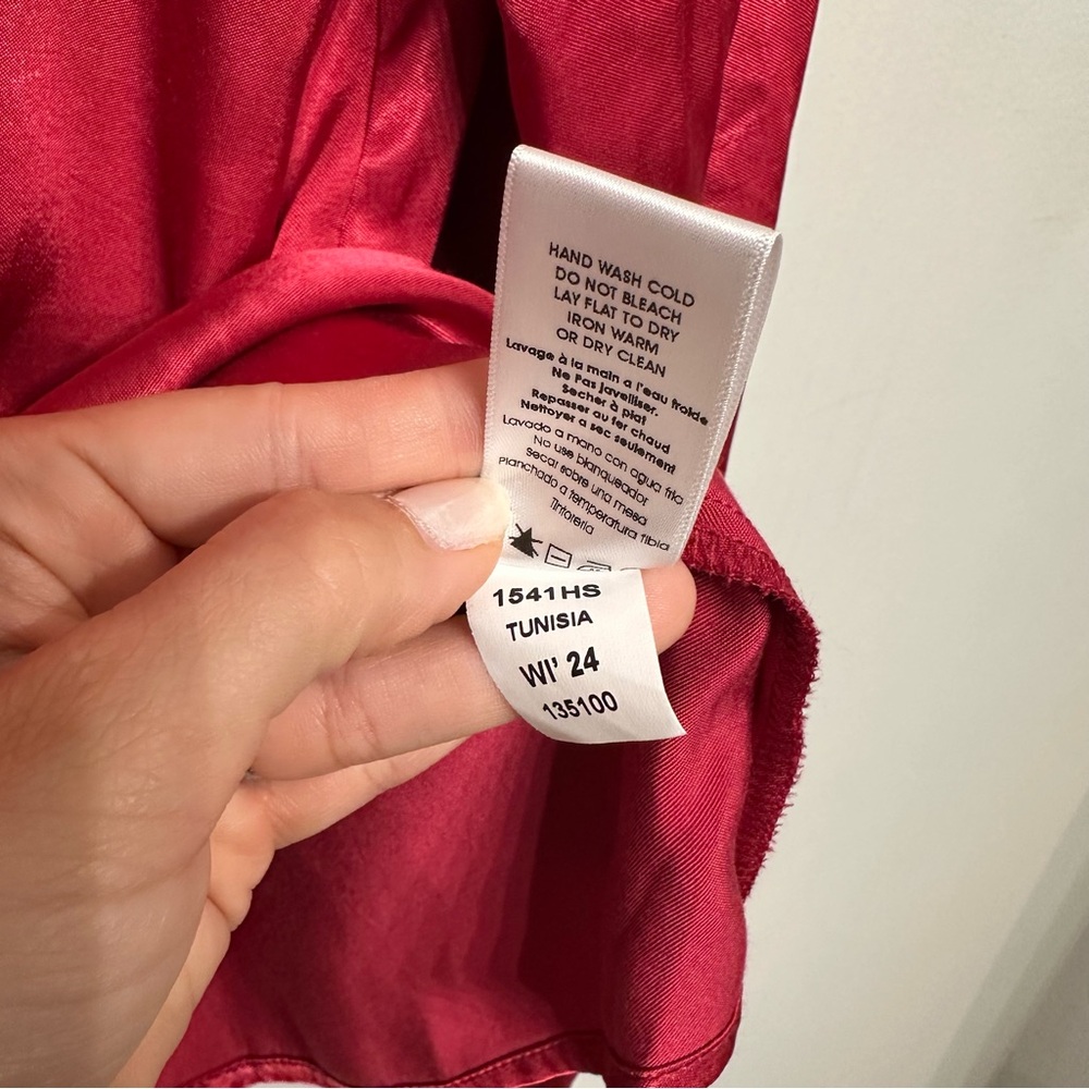 Nation LTD Eveline Raglan Satin Top in Raspberry Jam - Picture 8 of 8
